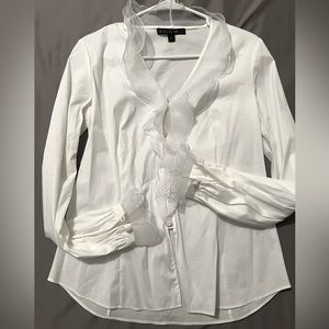 Lafayette 148 Ruffle Trim Blouse